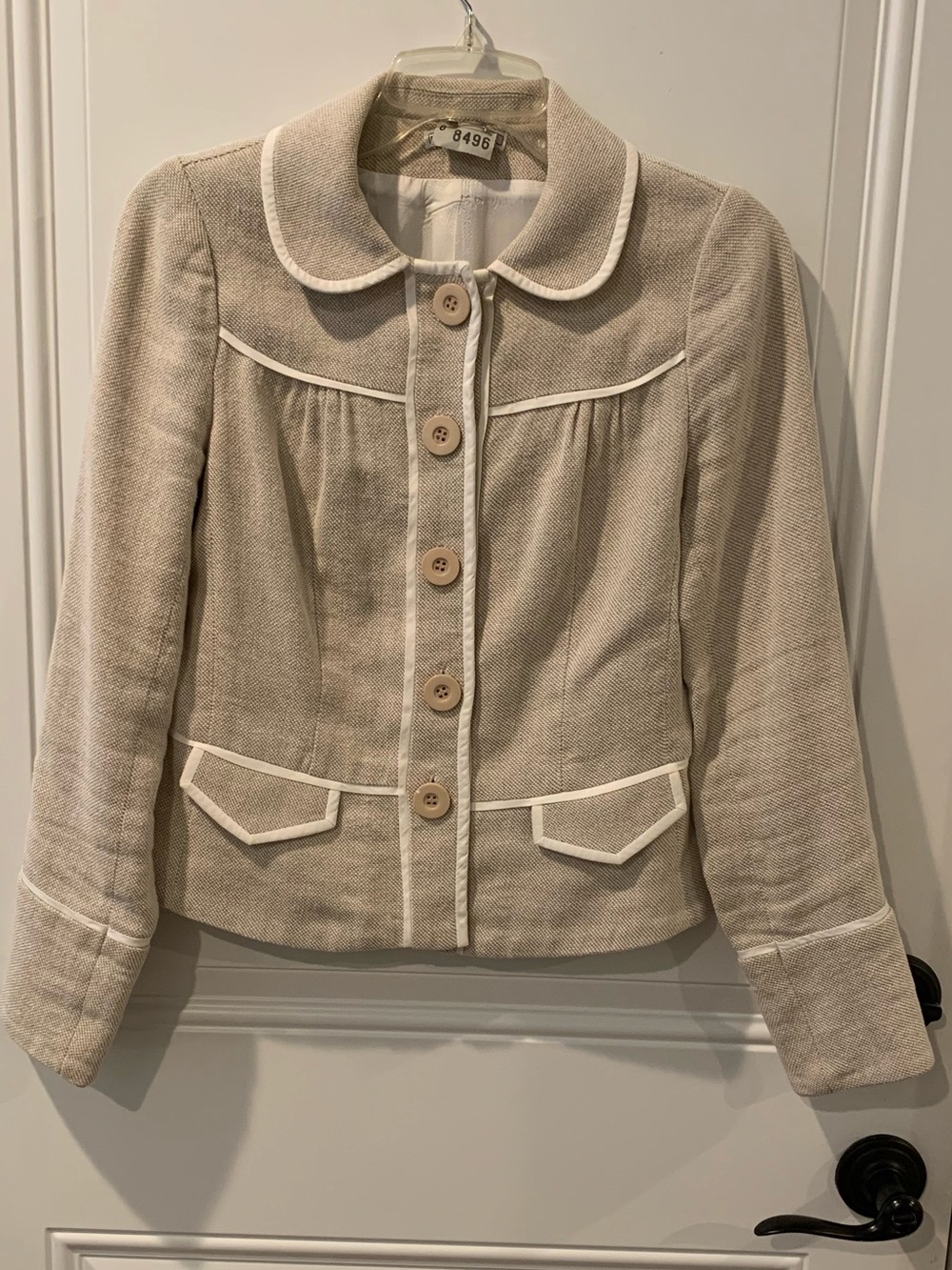 Classic Womens Tailored Jacket with Contrast Piping